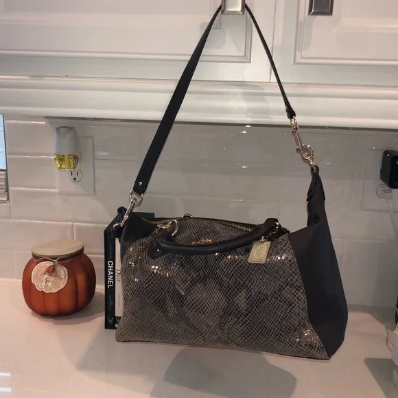 Coach Collette Satchel Python Leather Bag (2014) NWOT - Picture 7 of 15